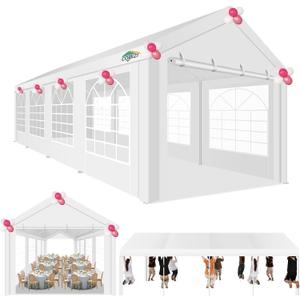 COBIZI 10x30ft Party Tents for Parties Heavy Duty, Wedding Tent, Carport, Carpas para Fiestas with Removable Sidewalls & Built-in Sandbag, UV50+, Waterproof, White COBIZI 10x30ft Party Tents for Parties Heavy Duty, Wedding Tent, Carport, Carpas para Fiestas with Removable Sidewalls & Built-in Sandbag, UV50+, Waterproof, White