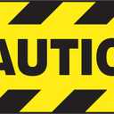 Accuform PSR284 Slip-Gard Adhesive Vinyl Step-Style Floor Sign, Legend "Caution", 6" Length x 24" Width, Black on Yellow