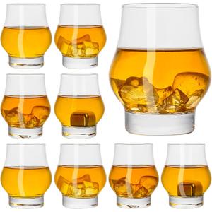 VasoArte Whiskey Glasses Set of 8, 10 OZ Crystal Old Fashioned Cocktail Glasses, Bourbon Cups, Lowball Glasses Set, Premium Scotch Glass, Clear Rum Glasses, Rock Barware for Men Gift