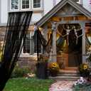 4 x NEBURORA 630x30inch Halloween Creepy Cloth Large Size Spooky Halloween Decoration Black Haunted Mansion Supplies for Halloween Home Decor Dining Table Staircase Outdoor Entrance Garden Patio