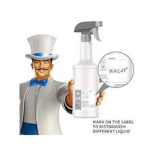 MR.SIGA 24 oz Empty Plastic Spray Bottles for Cleaning Solutions, Heavy Duty Household Reusable Spray Bottles with Measurements and Adjustable Leak Proof Nozzle, 2 Pack