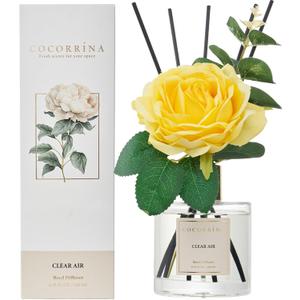 Cocorrina Reed Diffuser Set, Flower Reed Diffuser Clear Air 6.7 oz, Scented Diffuser with Sticks Home Fragrance Essential Oil for Bathroom Shelf Decor, Living Room, Large Room, 1pack