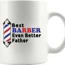 3 x Best Barber Even Better Father Barber Gifts To Dad Papa Daddy Fathers Day From Daughter Son Wife Novelty Drinkware Ceramic Mug 11 oz Mug