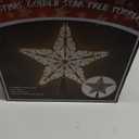 JOIEDOMI 9 inch Silver PVC Star Christmas Tree Topper, with 10 Warm White Light Glitter Swirl Battery Powered Indoor Decorations for Home Holiday Xmas Party