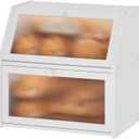 White Bread Box, Extra Large Bamboo Wood Bread Box, White Bread Storage Container