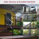 CR Fence & Rail 2-3 Step Stair handrail, Perfect for Hand Rails for Outdoor Steps, Indoor Staircase handrail & Porch, Deck, and Balcony for Seniors, with 40" Top Rail