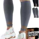 Doctor's Select 2 Pairs Copper Calf Compression Sleeve - Leg Compression Sleeves for Women & Men, Shin Splint Relief, Large-X-Large