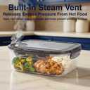 Compartmentalized Plastic Airtight Food Storage Containers with Vented Lids, 3-Compartment Design, BPA-Free, 5-Pack (5.5 Cups Each) for Meal Prep and Portion Control