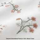 Floral Farmhouse Vintage Cotton Shower Curtain, French Country Embroidered Textured Shower Curtains for Bathroom, 72Wx72H