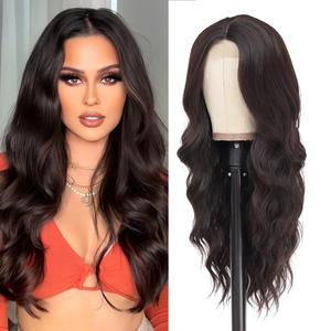 Long Brown Wig for Women 26Inch Wavy Curly Dark Brunette Hair Wigs Synthetic Hair Replacement Heat Resistant Hair Wig for Daily Party Use