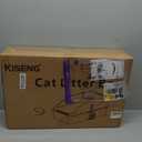 Stainless Steel Cat Litter Box, Extra Large XL Odor Free Metal Litter Box with High Sides Lid, Open Top Litter Pan Include Scoop Easy Cleaning Kitty Cat Box Anti-Urine Leakage, Non-Sticky