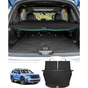 Powerty Retractable Cargo Cover for 2023-2025 Honda Pilot-Canvas Texture Trunk Cover Privacy Screen Rear Security Shade for Pilot Accessories