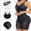 YIANNA Fajas Colombianas Moldeadoras Postpartum Shapewear Tummy Control for Women Butt Lifter Body Shaper with Zipper Crotch (Black, L)