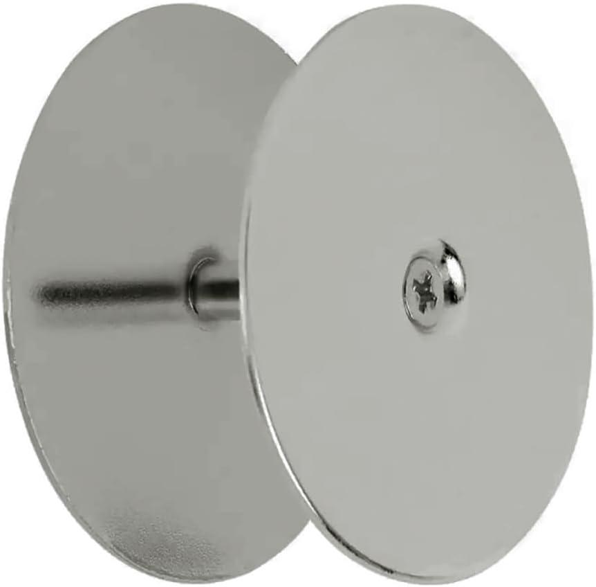 Door Knob Hole Cover Plate 2-5/8'' Diameter  Silver, Paintable Steel Construction for Lock and Knob Holes, Maintains Home Door Security