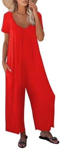 STOLKISS Women’s Casual Jumpsuits One Piece Loose Stretchy Long Sleeve Fall Jumpsuit Wide Leg Long Pants Rompers with Pockets, XL