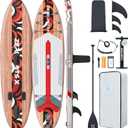 ZLX 10'6" Inflatable Stand Up Paddle Board, Extra Wide Stable Non-Slip Deck Pad, Unique Center Fin, Portable Paddleboard for Adults, Premium SUP for All Skill Levels