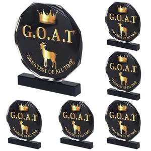 5 Pcs Goat Trophy Award Acrylic Award Greatest of All Time Funny Trophy Award Appreciation Gift for Boss, Coworker, Friend League Champion Award Winner Sports Award Appreciation Recognition Gift
