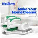 Holikme 7 Pack Deep Cleaning Brush Set, Scrub Pads with Scraper Tip for Pool Walls, Bathroom, Grout, Floor, Bike, Tub, Shower, Kitchen Surface (Green)
