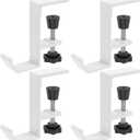 UKQRRTC 4Pcs Desk Clamp On Hook, Aluminum Table Hanger Hook, Adjustable Under Desk Headphone Holder, Desk Mount Backpack Hanger, Punch Free Desk Hook Clamp for Bag Key Handbag (White)