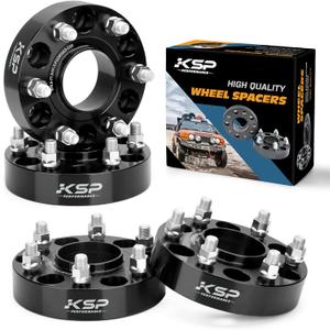 KSP 6X5.5 Wheel Spacers for Ram 1500 2019-2024,1.5"(38mm) Real Forged Hub Centric Tire Spacer with 77.8mm Hub Bore M14x1.5 Studs/Bolts fit for 6X139.7mm Dodge Ram 1500,Package of 4pcs Black (6 lug-M14x1.5)