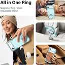 Designed for iPhone 17 Air Case with Magnetic Stand [Military Drop Protection][Compatible with Magnet] Shockproof 17 Air Phone Case with Ring Holder, Green