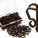 Marsui 240 Pieces Christmas Light Clips Outdoor Gutter Hooks Plastic Seasonal Weatherproof Clips Holiday Fence Hooks for Christmas Roof Tree Outside Hanging String Lights (Coffee)