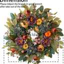 WANNA-CUL 24 Inch Spring Fall Wreaths for Front Door with Blue Hydrangea, Fall Wreath with Purple,Orange Peony-Fall Decoration for Home-Fall Decor Door Wreath for Valentines Day Mothers Day Autumn