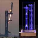 Collector's Gifts SpaceX Starship Crystal Lamp, 3D Laser-Etched Rocket Night Light, Ultimate Gift for Space Enthusiasts, Sci-Fi Fans & Mars Dreamers (Regular)