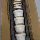 LE TAUCI 3 Inch Mini Succulent Pots - Very Small Ceramic Planter with Saucer, Tiny Embossed Flower Pots for Lithops, Mini Cactus, Air Plants, Fairy Gardens - Indoor Home Decor, Set of 4, Arctic White