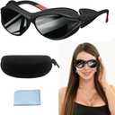 mozeeda Red Light Therapy Glasses, Professional Eyes Protection for Tanning Goggles, IPL Laser Safety Glasses Goggle 190-2000nm for Laser Hair Removal Treatment Red Light Therapy (Balck)