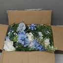 2 Pack Artificial Peony Flower Garland - 6ft Silk Peony Garland Flowers Vine Blue and White Peony Silk Flowers for Wedding Arch Party Table Decoration (Blue)