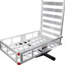 50 x 29.5 x 9 in Hitch Cargo Carrier, 800lb Capacity Trailer Hitch Mount Aluminum Cargo Basket with Folding Ramp, Luggage Carrier Rack Fits 2" Hitch Receiver for SUV Truck Pickup Camping (silver)