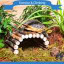 HERCOCCI Bearded Dragon Tank Accessories, Reptile Mat Bridge Hammock Flexible - Jungle Climbing Vines and Leaves with Suction Cups Habitat Dcor for Hiding& Climbing Snake Gecko Lizard Chameleon