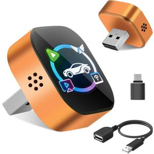 Wireless CarPlay Adapter 4 in 1 Car Screen Mirroring Adapter to Play TV on Car Screen for iPhone & Android, Upgrade Support Airplay&Mirror Link,CarPlay&Android Auto,Wired to Wireless,Plug and Play