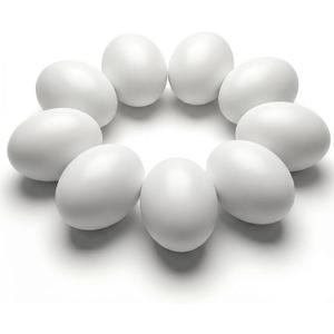 SallyFashion Wooden Fake Eggs for Nesting Boxes, 9 PCS White Easter Eggs for Craft Pretend Play Kitchen Accessories for Toddler Kids