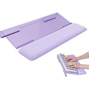 Laborio Computer Keyboard Stand for Desktop, Keyboard Wrist Rest Holder Stand for Easy Typing with Wrist Pad for Office Desk, Home, School(Purple)