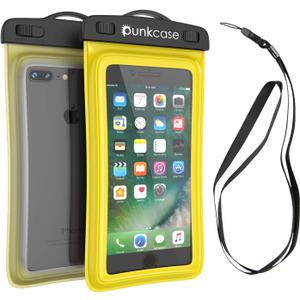 Waterproof Phone Pouch, PunkBag Universal Floating Dry Case Bag for Most Cell Phones incl. iPhone 8 Plus & Samsung Galaxy S9 | Perfect for Keeping Your Cellphone & Valuables Dry and Safe (Yellow)