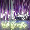 Mis Quince Neon Sign for Wall Decor,Happy Birthday Neon Signs for Bedroom Wall with Dimmable Switch for Any Age Children's Room, Bar, Party, Christmas, Wedding Decoration,50 * 18.7cm (White)