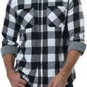 Esabel.C Mens Flannel Shirt Regular Fit Long Sleeve,Casual Button Down Plaid Flannel Shirt for Men (Medium)