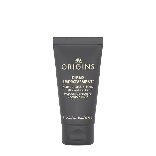 Origins Clear Improvement Active Charcoal Mask to Clear Pores | Purifies & Reduces Excess Oil | With Bamboo Charcoal | Travel Size, 1 Fl Oz