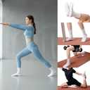 COOLMATE Pilates Socks with Grips for Women, Yoga Socks, Crew Non Slip Women for Barre, Pilates Gifts for Women (White)