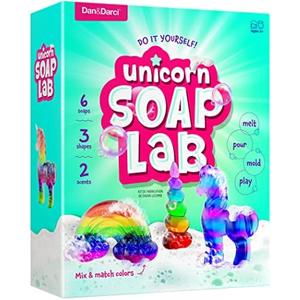 Dan&Darci Unicorn Soap Making Kit - Girls Crafts DIY Project Age 6+ Year Old Kids - Unicorn Girl Gifts - Science STEM Activity Teenage Gift - Make Your Own Soap Kits - Craft Toys Ages 6 7 8 9 10 11 12