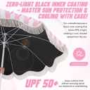 Klyyo Clyro Patio Umbrella with Fringe, UPF 50+ UV Boho Outdoor Beach Umbrella with Carry Bag, UV Sun Protection Shade with Tassels for Garden, Deck, Backyard(Pink Strip,6.5 ft,with Tripod)