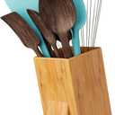 Comfify Bamboo Utensil Holder for Countertop  Large Upright Modern Organizer  Utensil Crock for Kitchen Counter