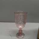 Wiwiqing 48 Pcs Plastic Goblets 7.5oz Vintage Goblet Plastic Wine Glasses Colored Retro Embossed Water Goblets for Wine Bar Juice Baby Shower Wedding Reception Grand Event Party (Pink)