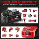 M18 Battery Replacement for Milwaukee and Dual Charger 18V Lithium 8.0Ah Compatible with 48-11-1815 48-11-1820 48-11-1840 48-11-1850 48-11-1860 Cordless Tools 2Pack