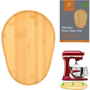 Bamboo Sliding Mat Compatible with KitchenAid 6/7/8 Quart Bowl-Lift Stand Mixer,Mixer Moving Tray Attachments Kitchen Countertop Storage Accessories