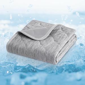 Cozy Bliss Leakproof Cooling Blanket for Medium Dogs  Q-Max>0.4, Durable & Washable Dog Cooling Mat for Hot Weather, Soft Pet Throw & Couch Protector for Dogs & Cats, 30x40 Inch, Heather Silver Grey