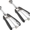 Small Cookie Scoop Set - 2 PCS Include 1 tsp / 2 tsp Cookie Dough Scoops, Cookies Scoops for Baking, Made of 18/8 Stainless Steel, Good Soft Grips, Quick Trigger Release