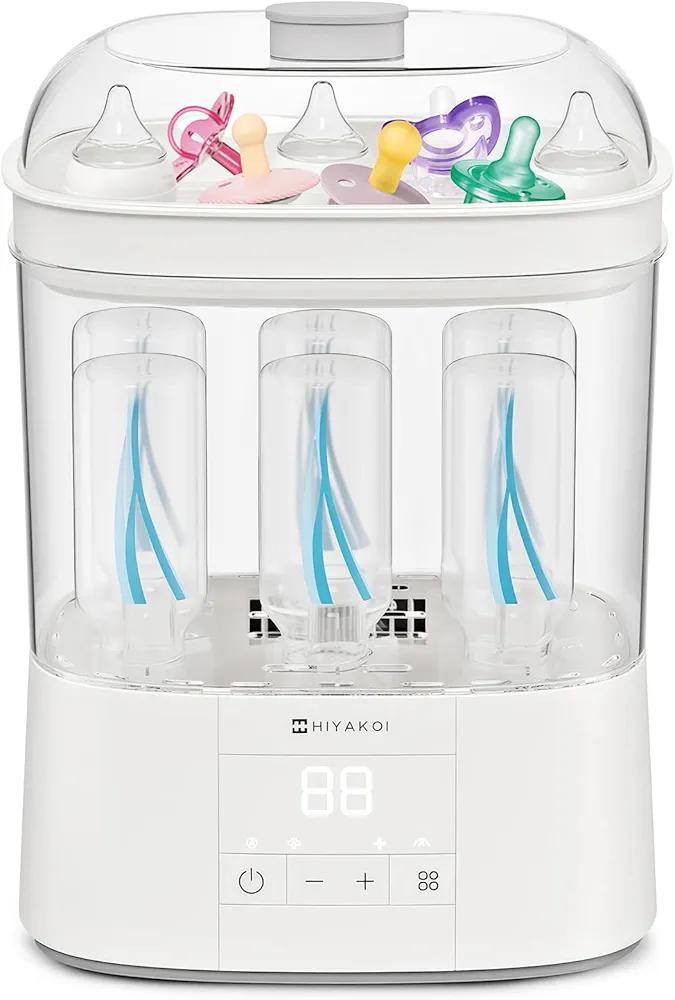 Bottle Sterilizer and Dryer, HIYAKOI Electric Steam Baby Bottle Sterilizer and Dryer, All-in-One Sterilizer 2 Layers Large for Baby Bottles, Parts & Other Newborn Essentials - HEPA Filtration
